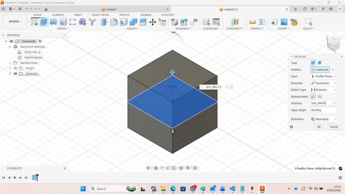 Base square sketch 80x80